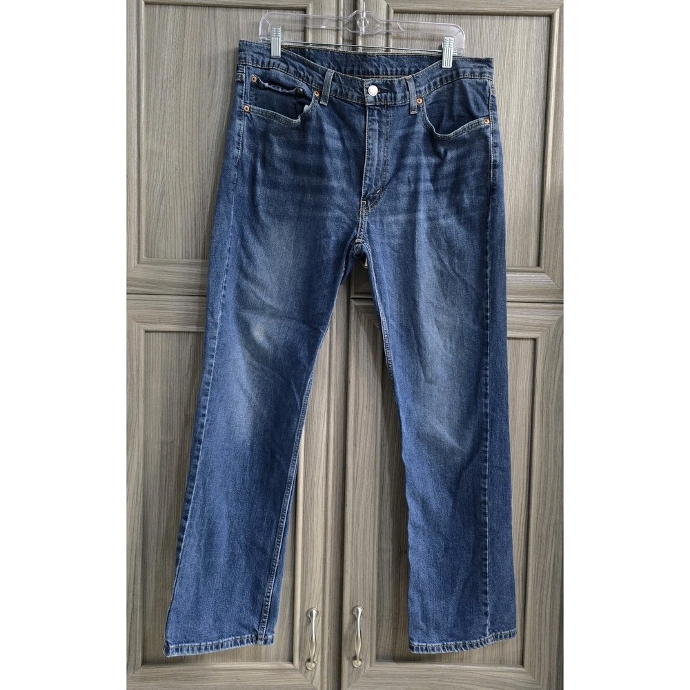 Levi's 514 Mens Jeans 36x30 Blue Denim Regular Straight Leg Med Wash Mid Rise